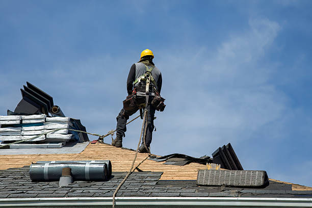 Professional Gutter Installation technician working in Bridgeport, NE